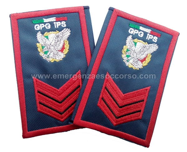 Tubolari ricamati appuntato logo GPG-IPS® bordo rosso + tricolore